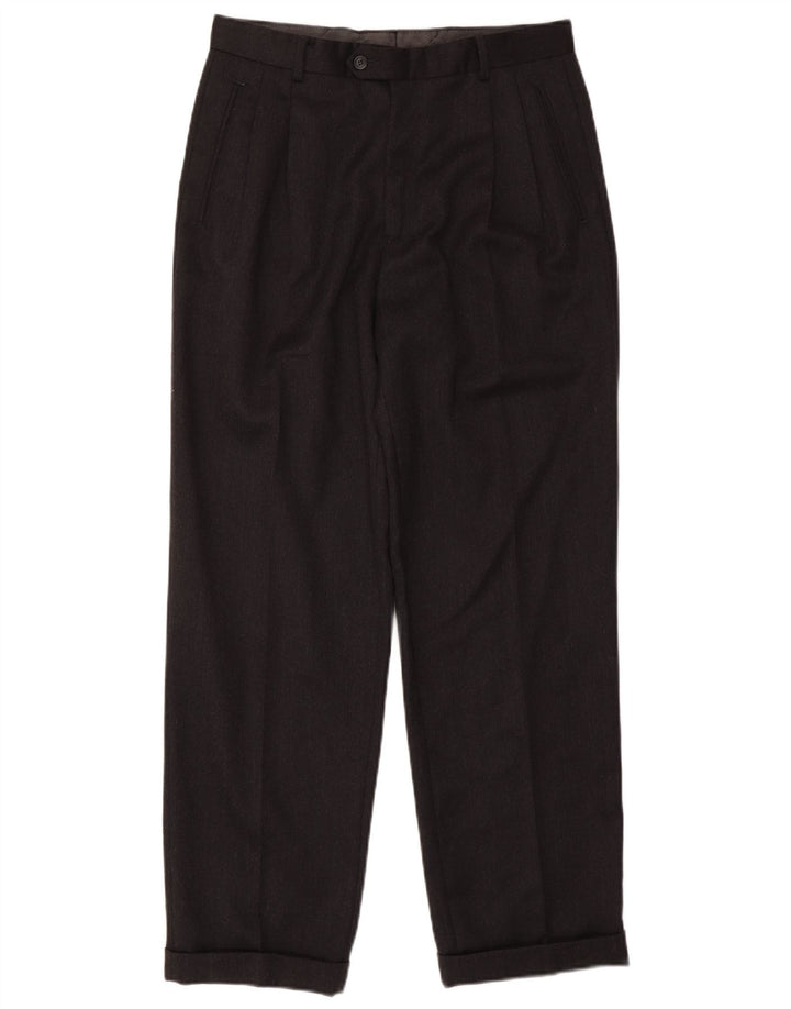 COMERO Herre Pegged Suit Bukser IT 48 Medium W30 L30 Sort Uld