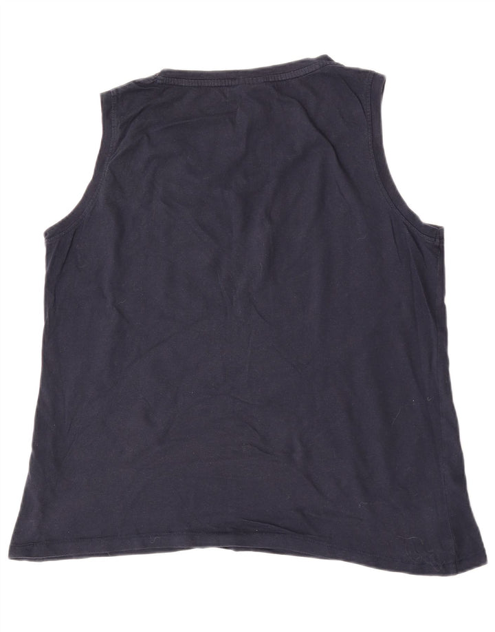 Weird Fish Damevest Top UK 16 Large Navy Blue Cotton