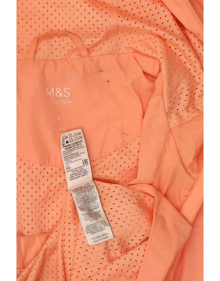 Marks & Spencer Regnfrakke med hætte til kvinder UK 8 Small Orange Polyester