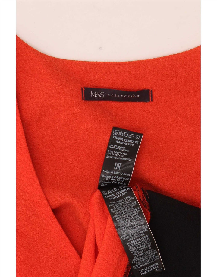 Marks & Spencer Womens Shift Dress UK 10 Small Orange Colourblock