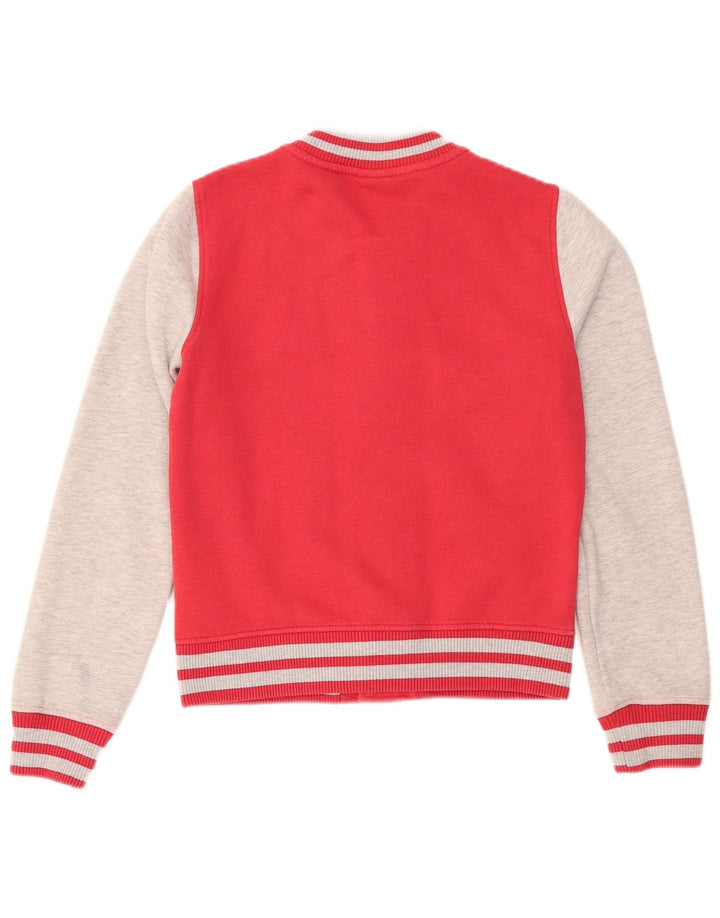 Superdry Womens Varsity Jacket UK 10 Small Red Colourblock Bomuld