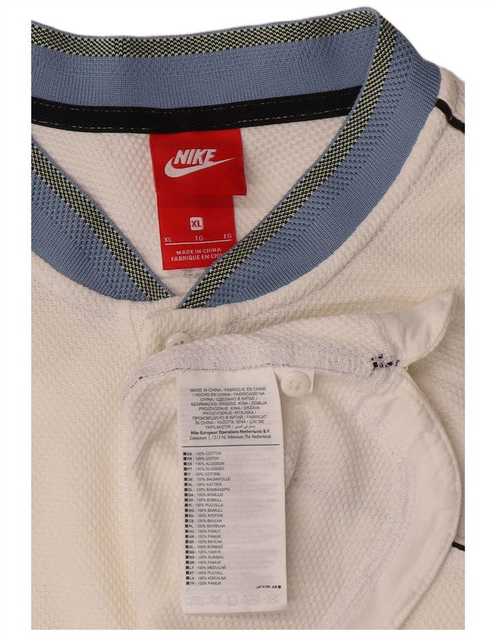 Nike herre poloshirt XL hvid bomuld