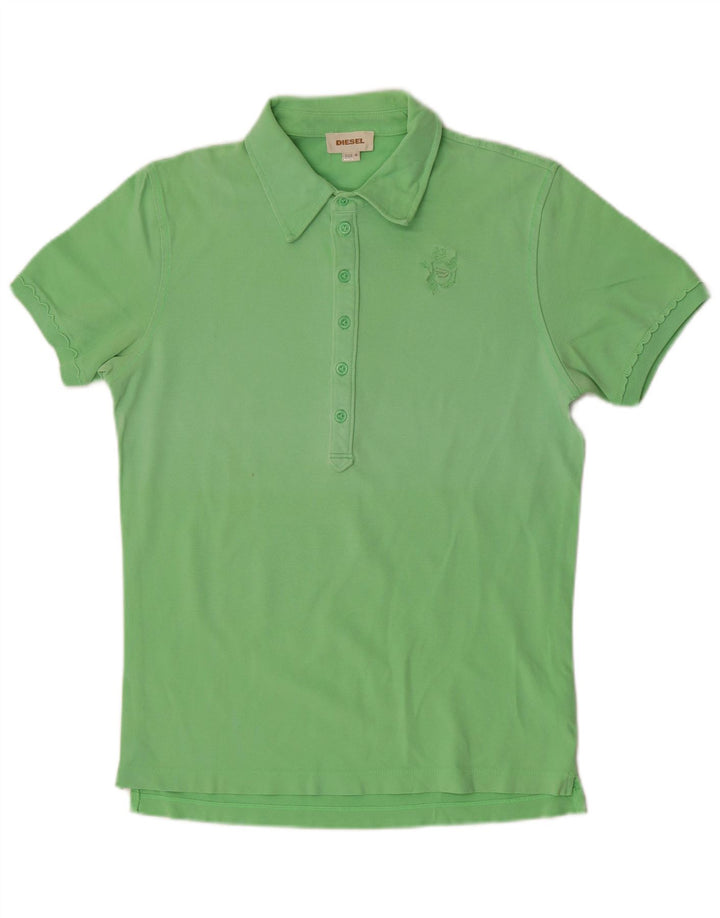 DIESEL Dame Polo Shirt UK 14 Medium Green Bomuld