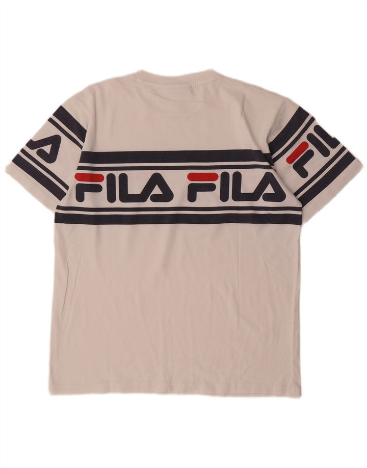 Fila Herre Grafisk T-Shirt Top Lille Hvid