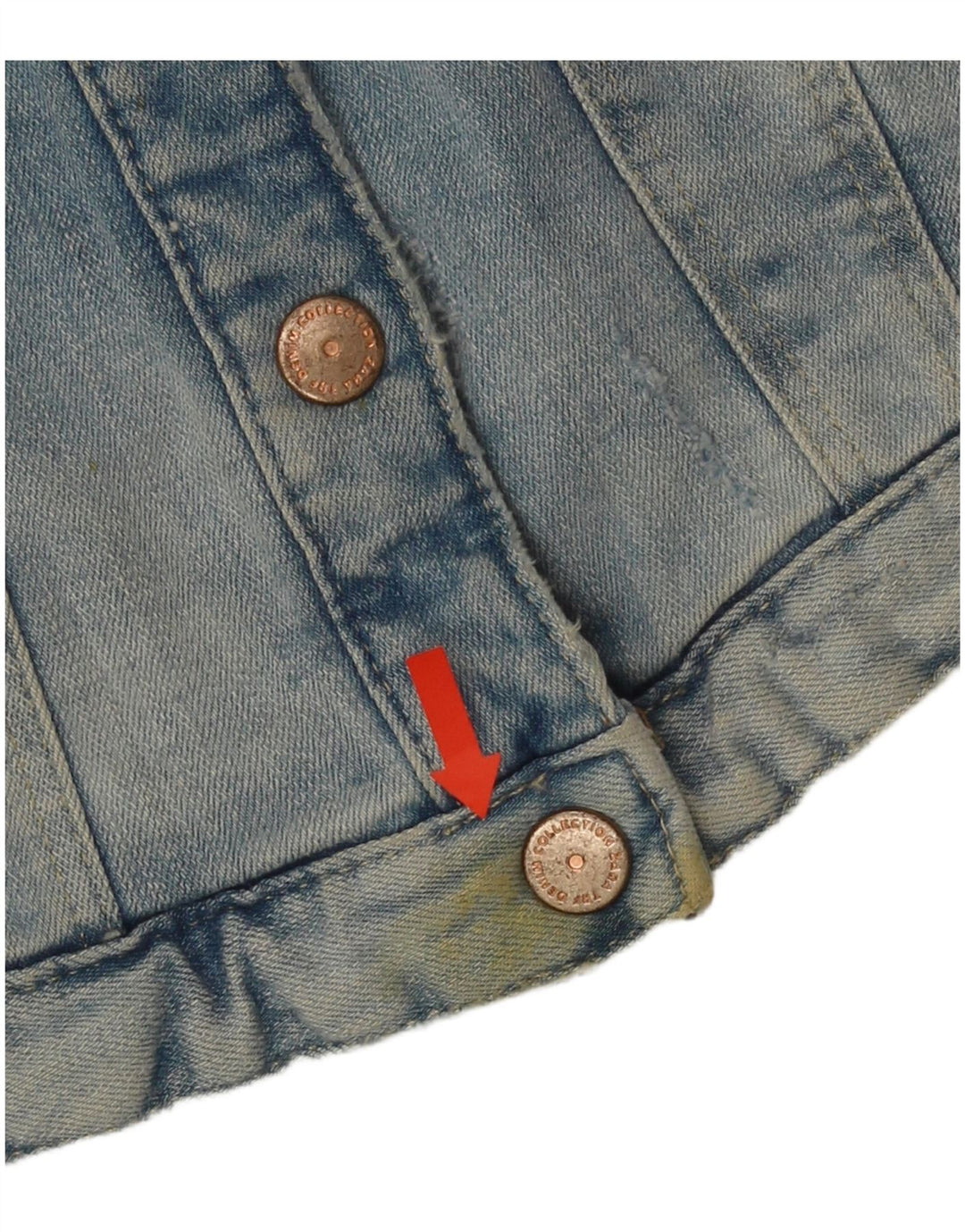 Zara Dame Trafaluc Crop Denim Jacket UK 10 Small Blue Cotton