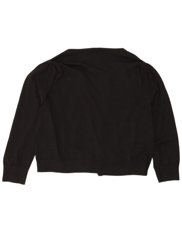 Dkny Womens Open Cardigan Sweater UK 18 XL Black Polyester