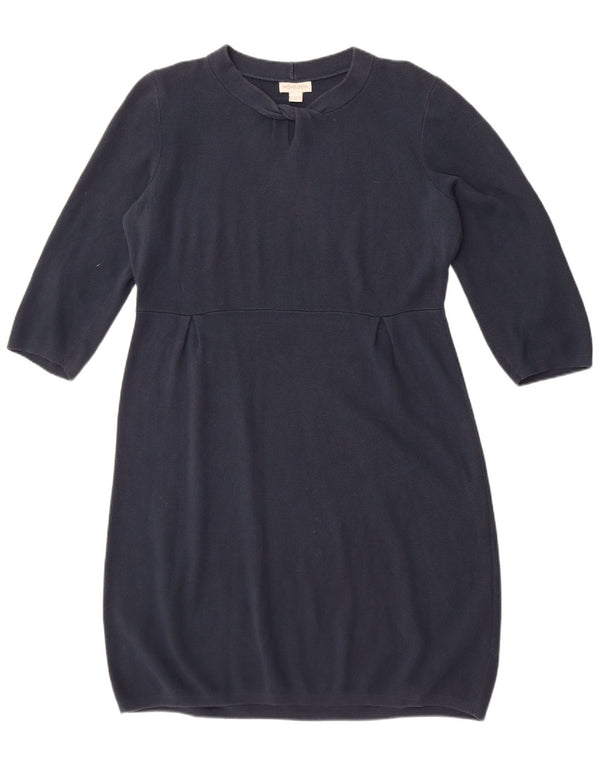 Monsoon Dame 3/4-ærmet Jumper Dress UK 16 Large Navy Blue