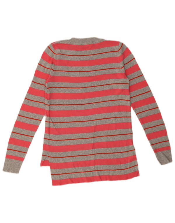 Oasis Dame sweater med rund hals, UK 6 XS Pink Stribet bomuld