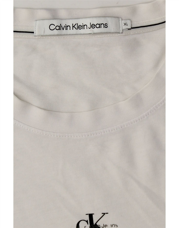 Calvin Klein Jeans Herre T-Shirt Top XL Hvid