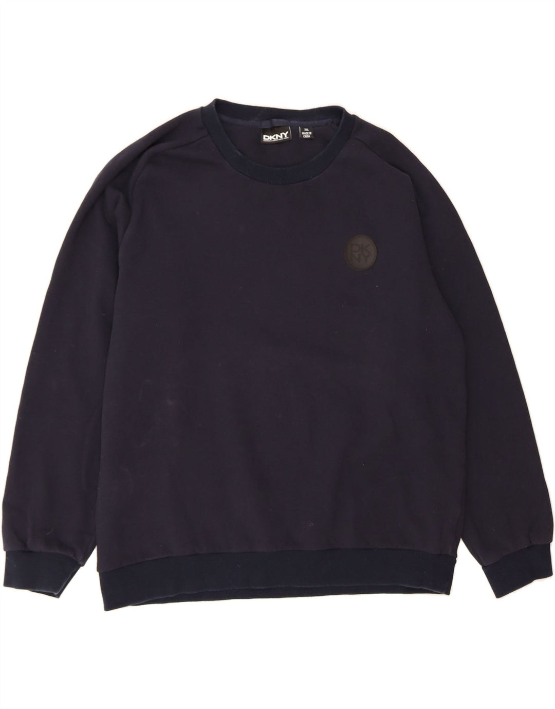 DKNY Womens Sweatshirt Jumper UK 20 2XL Navy Blue Cotton Vintage Dkny and Second-Hand Dkny from Messina Hembry 
