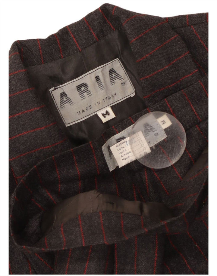 Aria Dame Dobbeltradet 2-delt sæt UK 14 Medium W26 Gråstribet uld