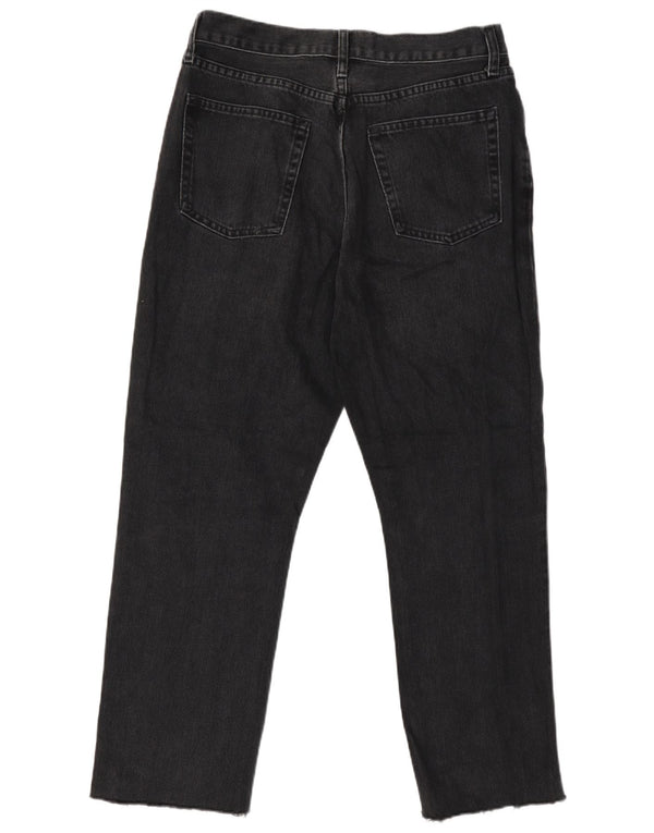 Topshop Womens Dad Crop High Rise Tapered Jeans W30 L26 Black Cotton