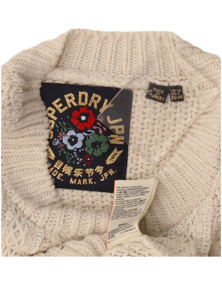 Superdry dametrøje med rund hals i overstørrelse UK 12 Medium Off White