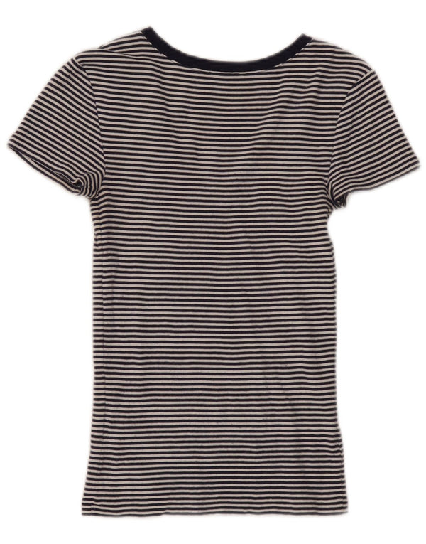 Ralph Lauren Dame Kortærmet T-Shirt Top UK 4 XS Navy Blue Nautical