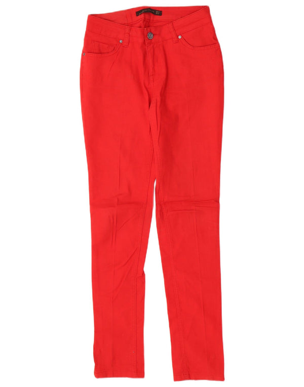 Zara Dame Skinny Casual Bukser EU 38 Small W28 L31 Rød Bomuld