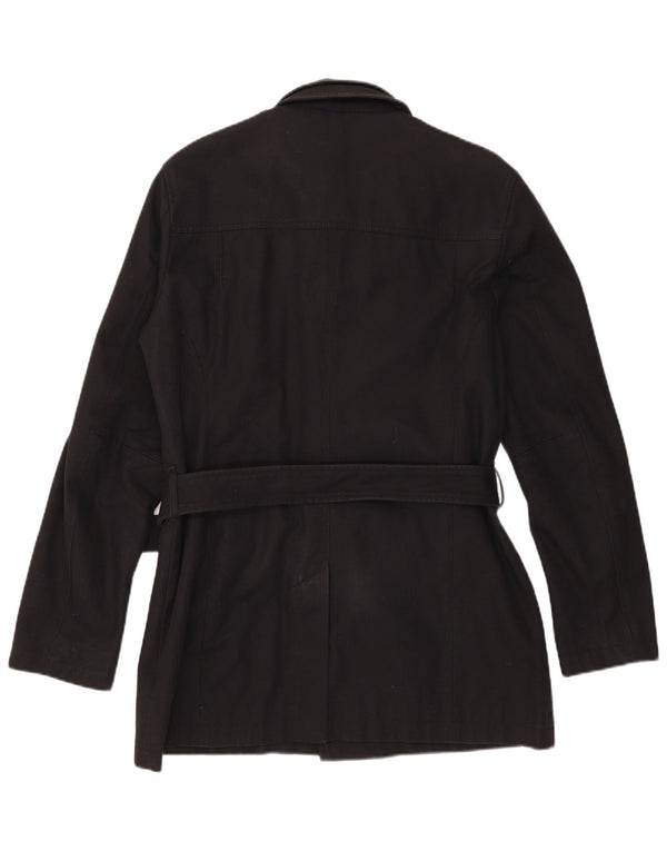 Reiss Dame Overfrakke UK 16 Stor Sort Bomuld