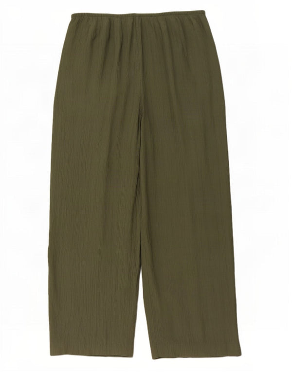 Marks & Spencer Kvinder Casual Bukser med brede ben, UK 16 Large W36 L27 Khaki