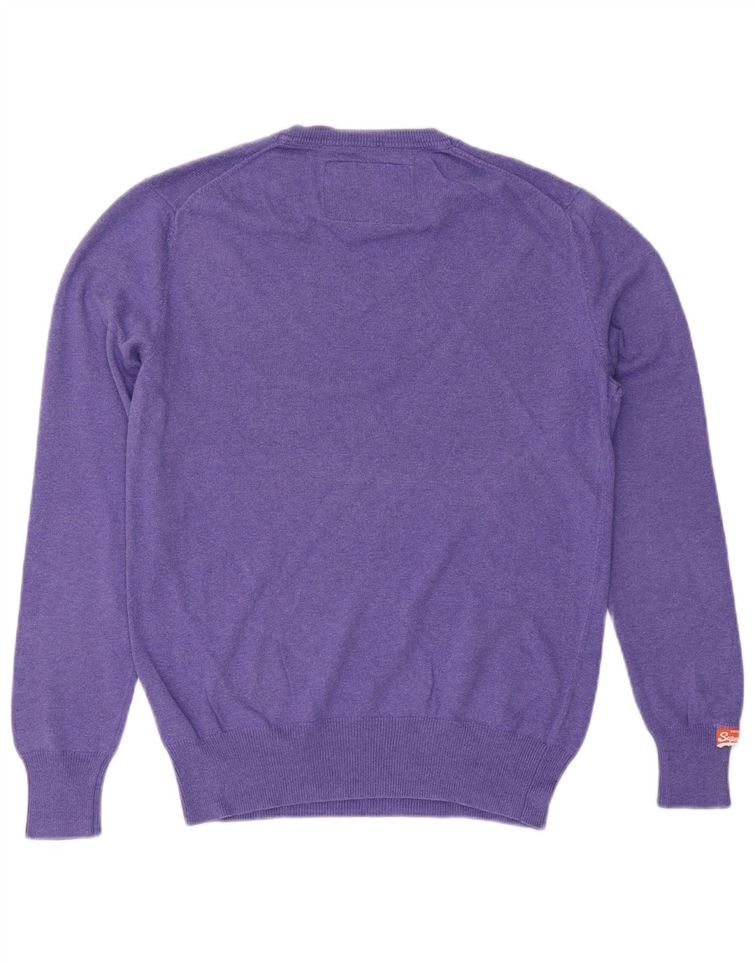 SUPERDRY Dame V-hals sweater UK 14 Medium Lilla Bomuld