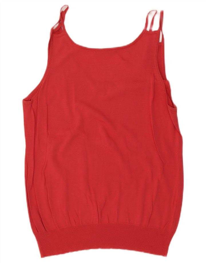 Carrera Dame ærmeløs bluse Top UK 18 XL Rød viskose