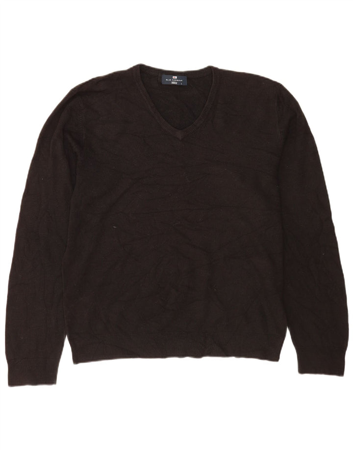 Marks & Spencer Herre Blue Harbor V-hals sweater Stor sort akryl