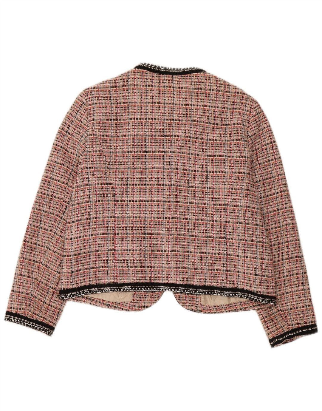 Zara Dame Blazer Jacket UK 18 XL Pink ternet bomuld
