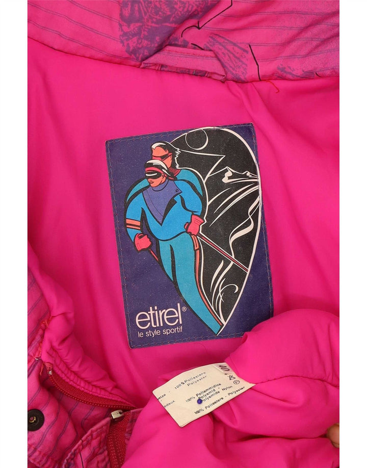 Etirel Dame Grafisk Oversized Skijakke EU 40 Medium Pink Stribet