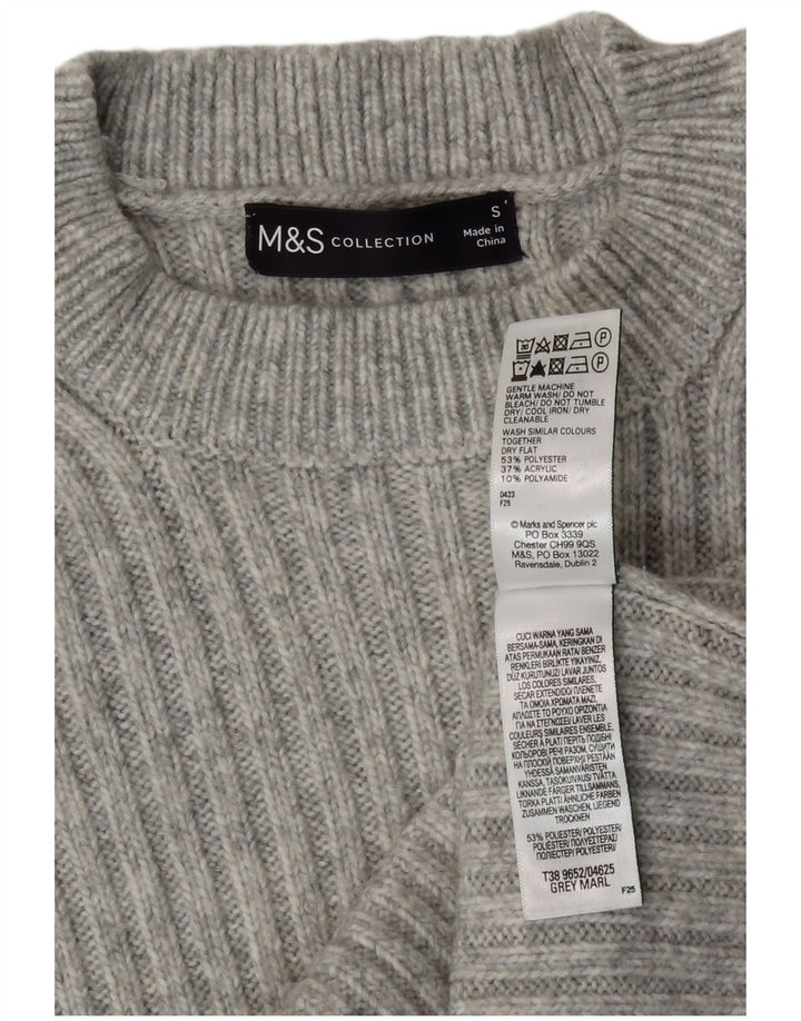 Marks & Spencer Dametrøje med rund hals med rund hals trøje UK 10 lille grå