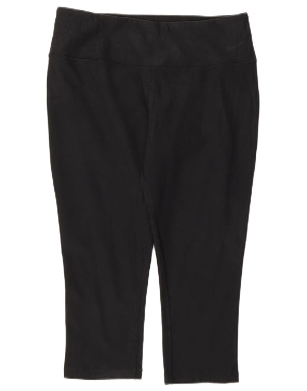 Nike Dame Dri Fit Capri Leggings UK 12 Medium Sort Polyester