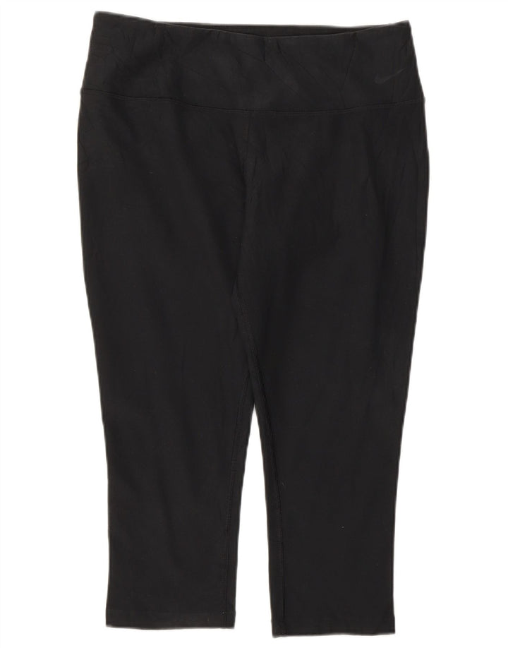 Nike Dame Dri Fit Capri Leggings UK 12 Medium Sort Polyester