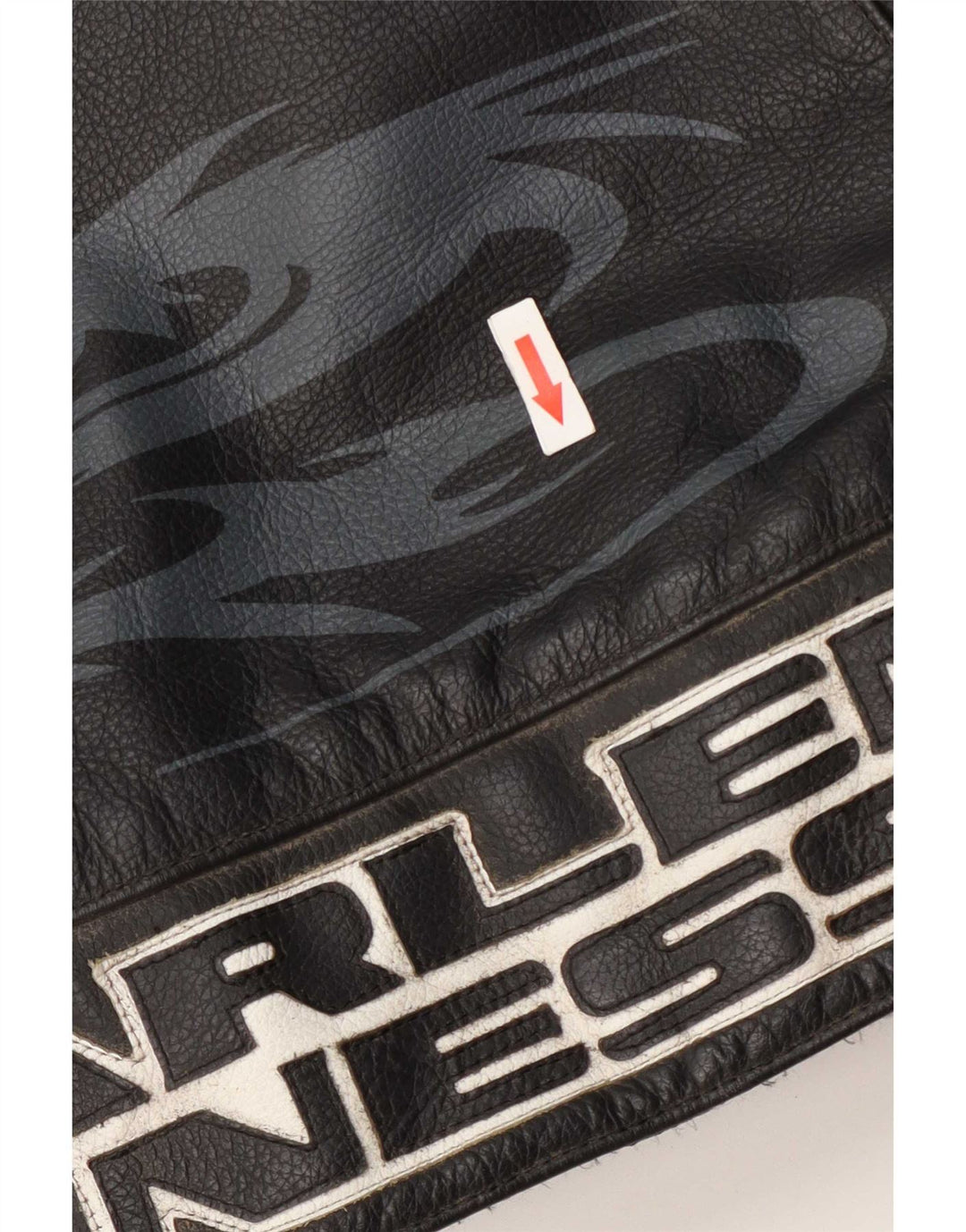 Arlen Ness Dame Motorstyle Graphic Racer Jacket Størrelse 42 Large Sort