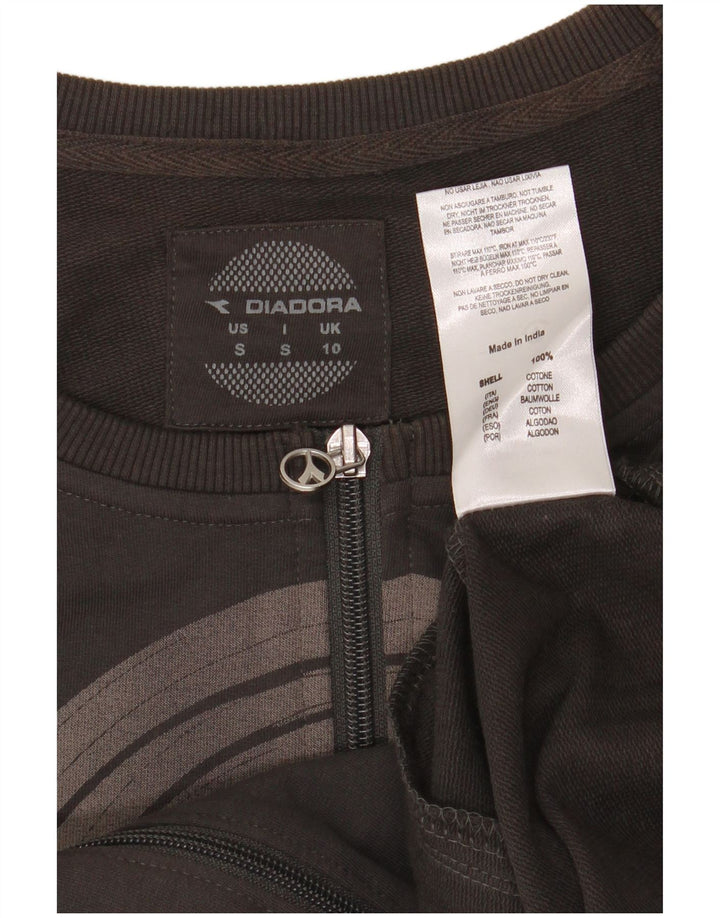 Diadora Dame Oversized grafisk træningsdragt Top Jacket UK 10 Small Black