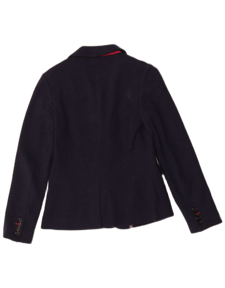 Joules Dame 2 Button Blazer Jacket UK 8 Small Navy Blue Herringbone