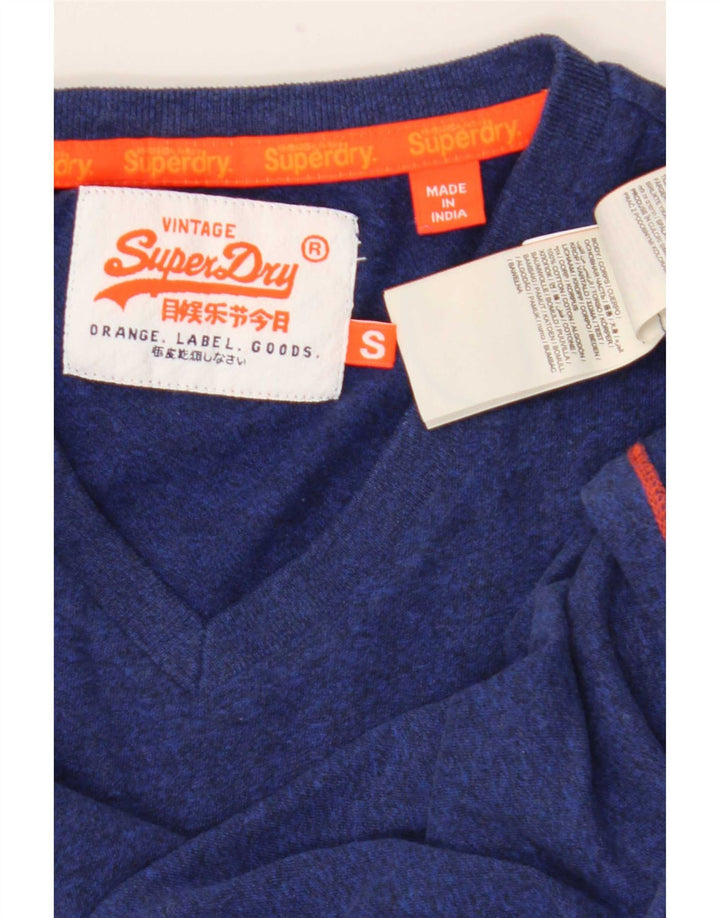Superdry T-shirt top til mænd, lille marineblå bomuld