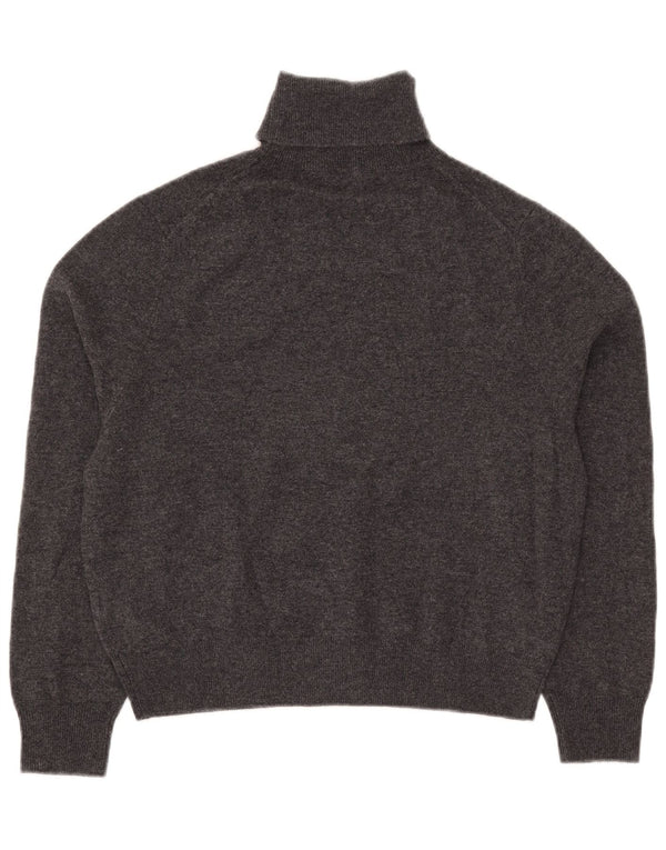Massimo Dutti Dame Crop Roll Neck Jumper Sweater UK 10 Small Grey