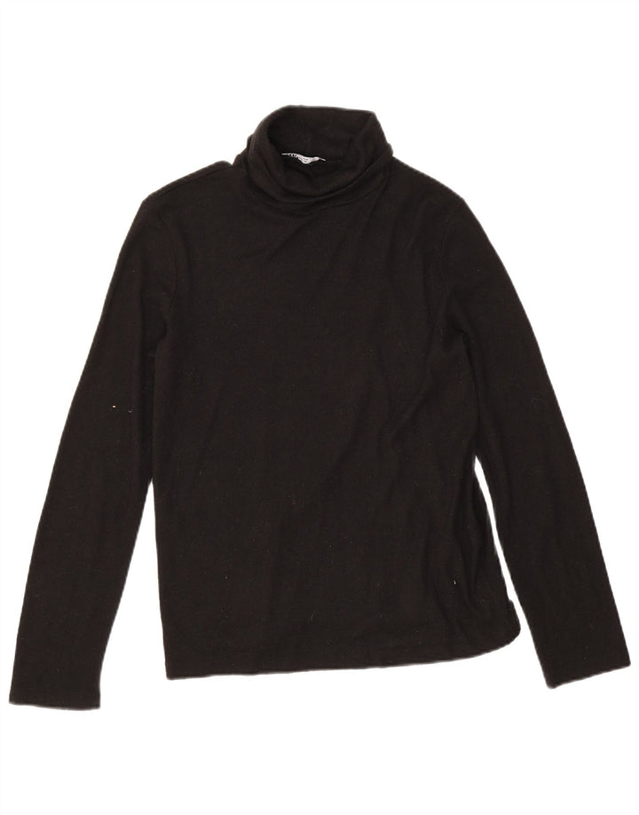 Zara Dame Top Langærmet UK 14 Medium Sort Viscose