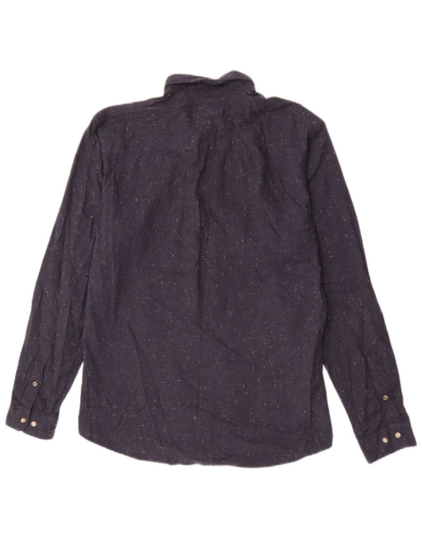 Jack & Jones Herreskjorte Medium Navyblå Flecked Bomuld