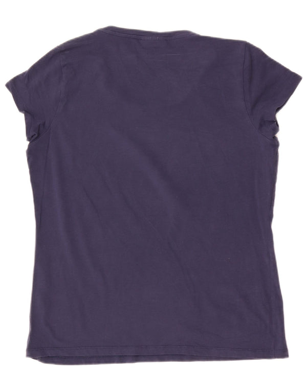 Trussardi Jeans Dame T-Shirt Top UK 14 Medium Navy Blue