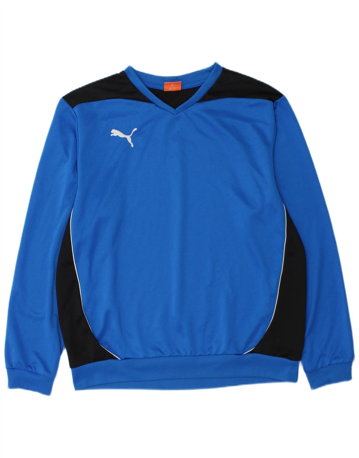 Puma Herre Sweatshirt Jumper Large Blue Colourblock Polyester