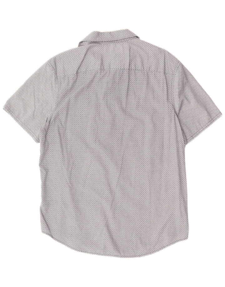 PENGUIN Heritage Slim Fit Kortærmet Skjorte Stor Blå Geometrisk