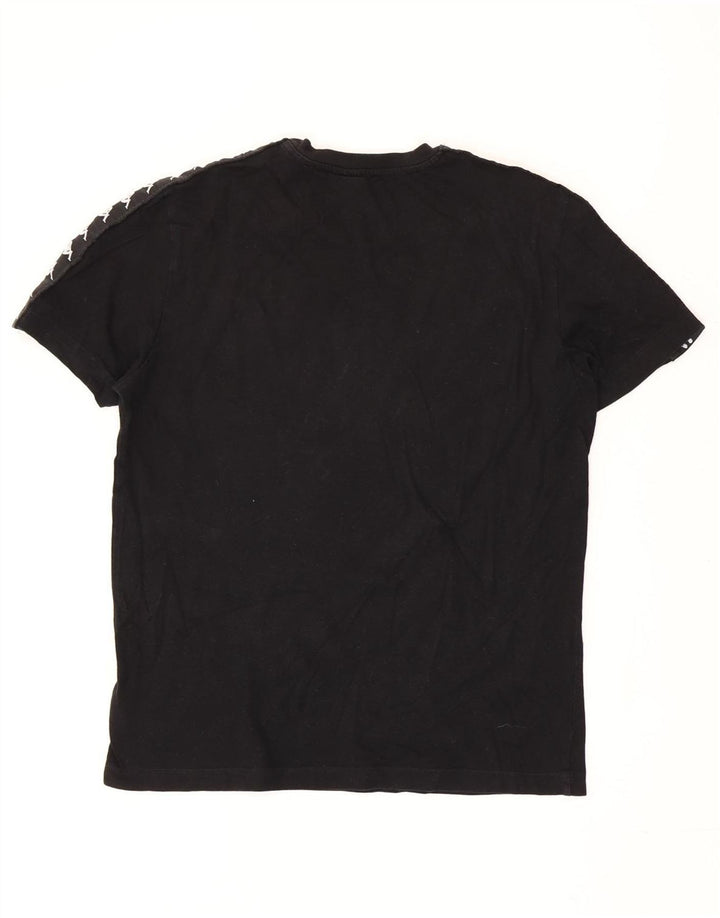 Kappa Herre Grafisk T-Shirt Top Medium Sort
