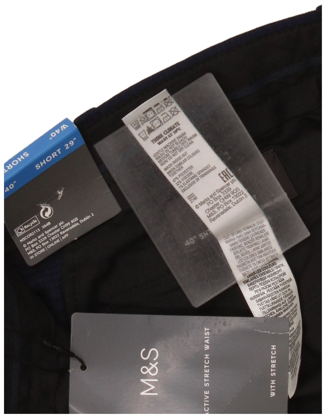Marks & Spencer Herre Skræddersyet Fit Suit Bukser W40 L29 Marineblå