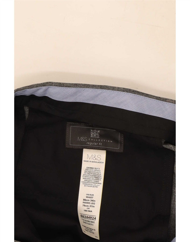 Marks & Spencer Mens W34 L31 Grå polyester
