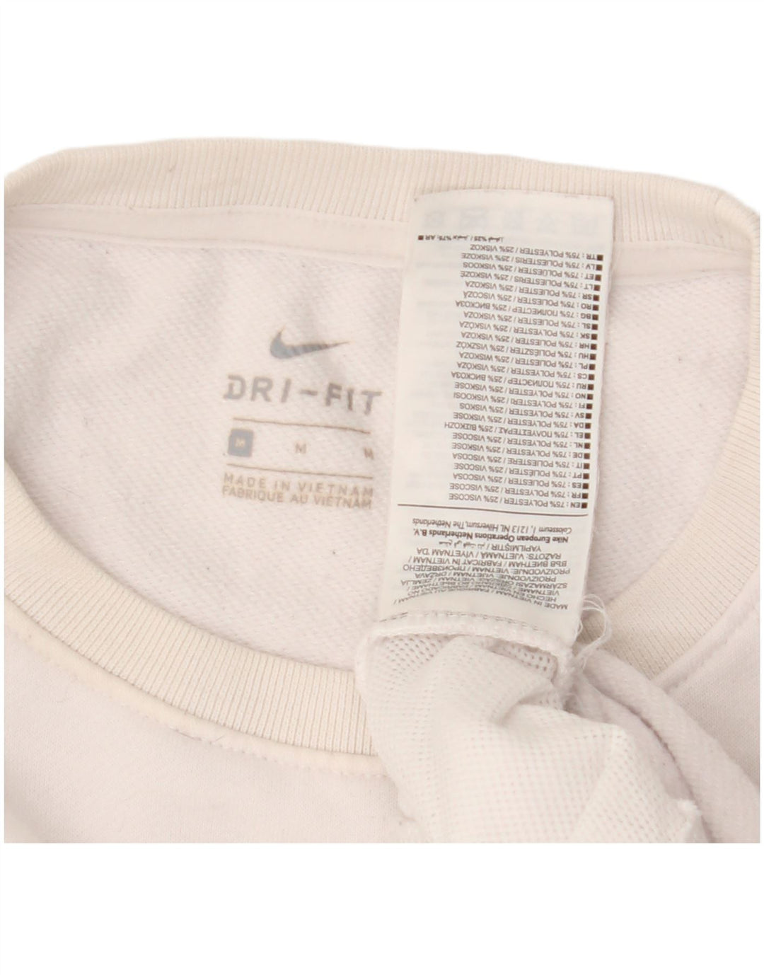 Nike Dame Grafisk Sweatshirt Jumper UK 14 Medium White Polyester