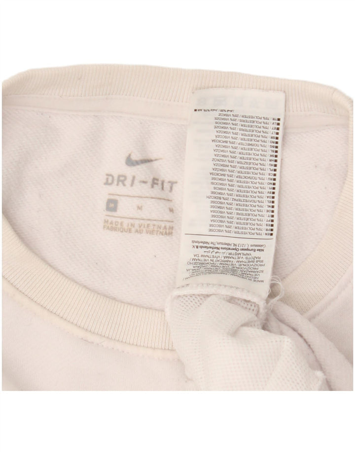 Nike Dame Grafisk Sweatshirt Jumper UK 14 Medium White Polyester