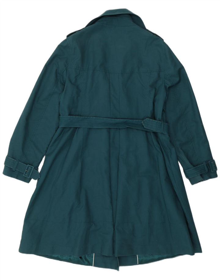 Monsoon Womens Trench Coat UK 20 2XL Grøn Bomuld