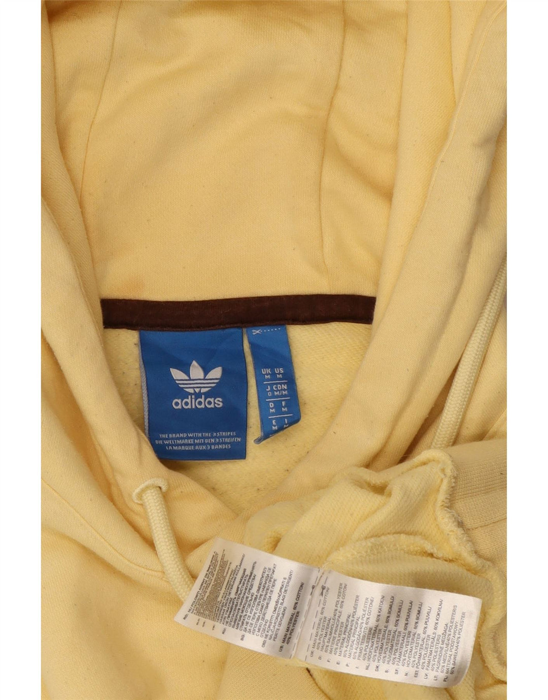 Adidas Dame Oversized Hoodie Jumper UK 14 Medium Gul Bomuld