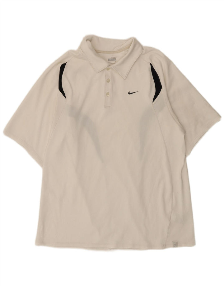 Nike Poloskjorte til mænd, stor hvid Colourblock Polyester