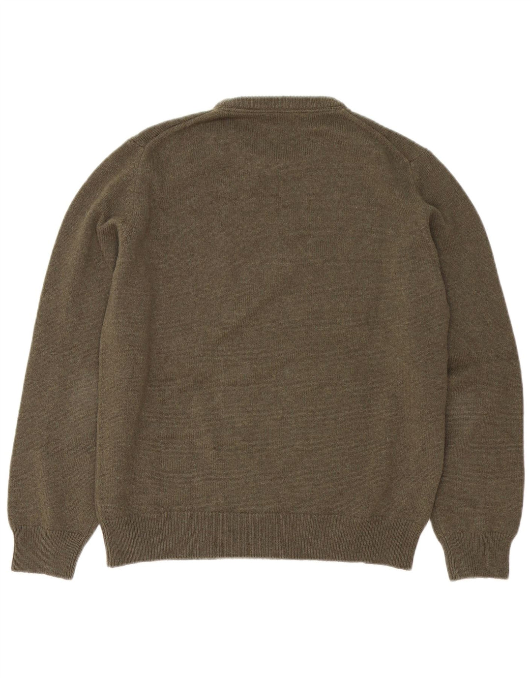 Henry Cottons Herre Crew Neck Jumper Sweater Stor Khaki Virgin Wool