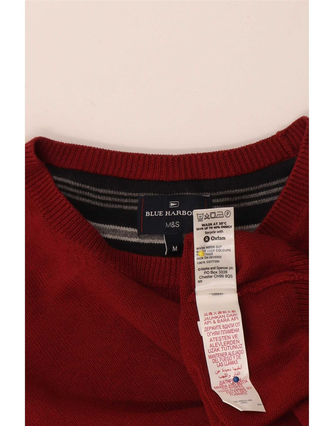 Marks & Spencer Herre Blue Harbor Crew Neck sweater Medium Rød