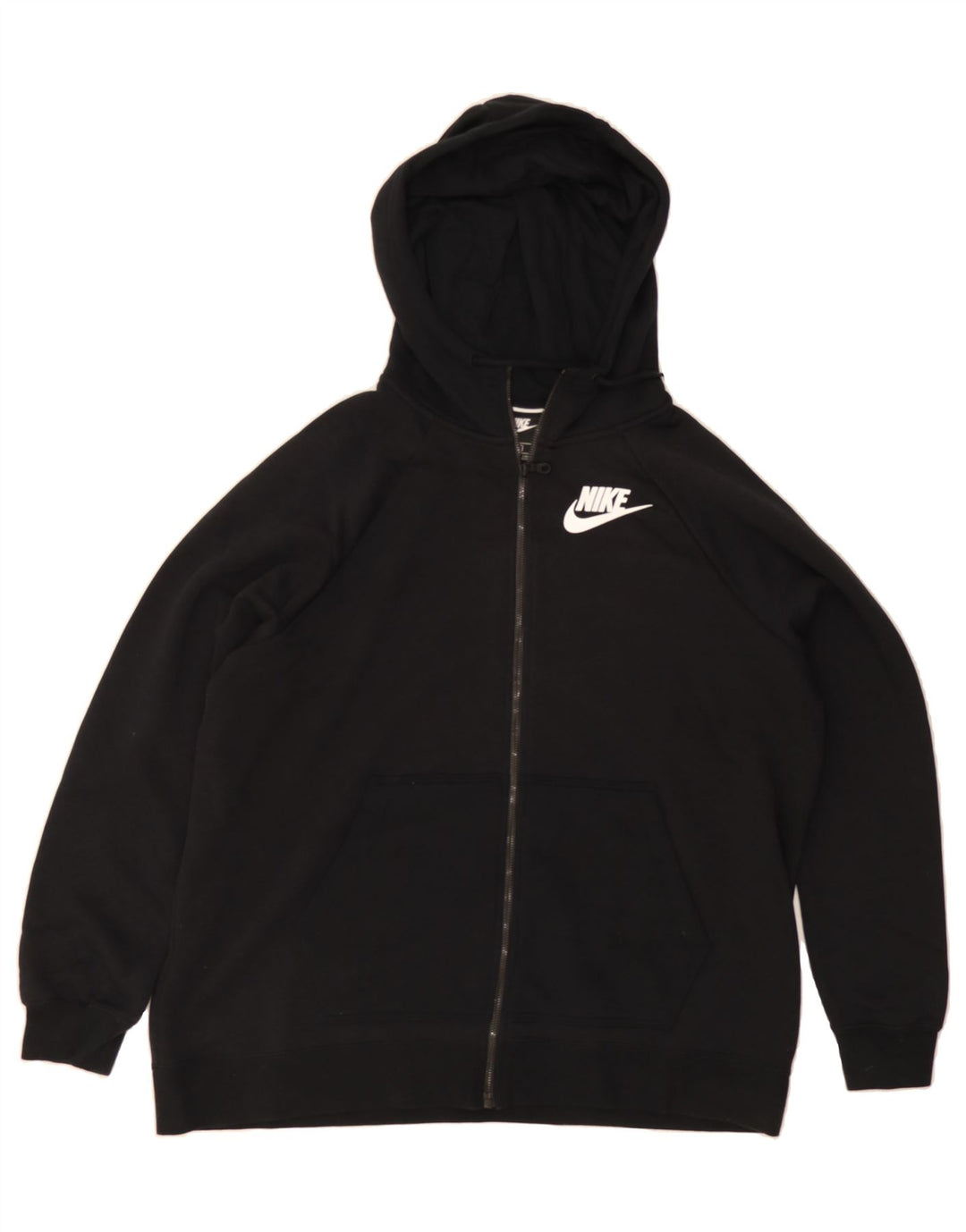 NIKE Womens Oversized Zip Hoodie Sweater UK 18 XL Black Vintage Nike and Second-Hand Nike from Messina Hembry 